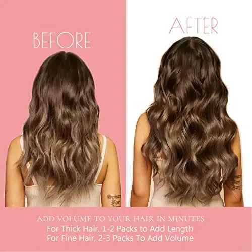 Extensiones De Cabello Human C/clip 7u 40cm #r2-2/6