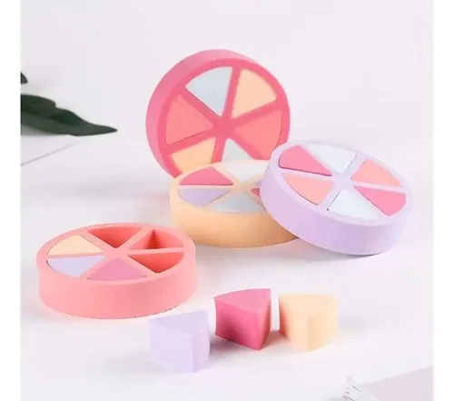Esponja De Maquillaje Cisne Rueda X6 Triángulos Crema Polvo