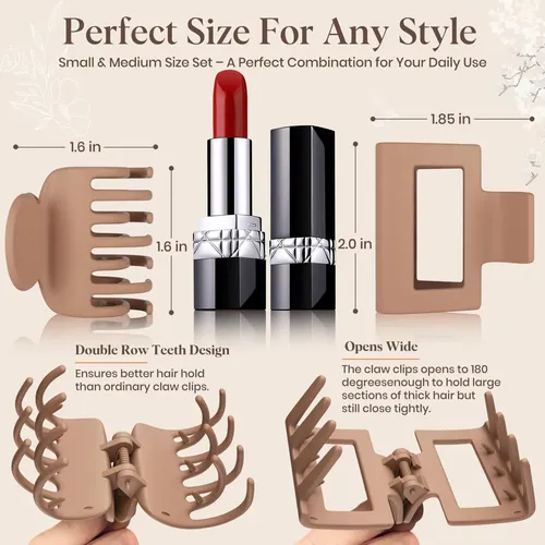 Clips De Garra Medianos Oeusnael 8 Pcs Antideslizantes