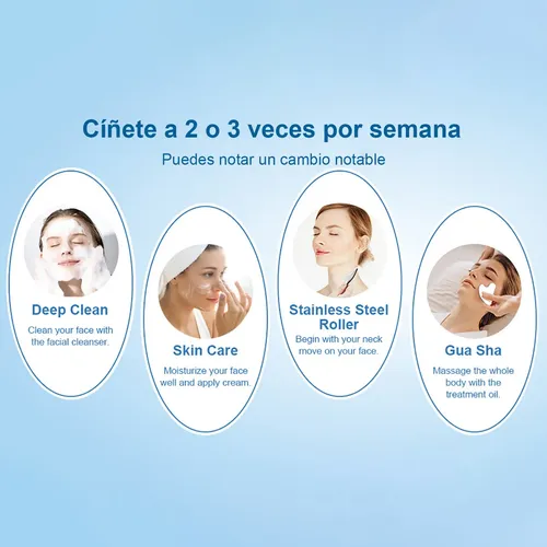 2 Masajeadores Faciales Corporales Gua Sha Acero Inoxidable
