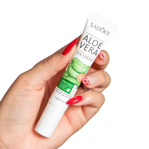 Crema para Contorno de Ojos Sadoer con Aloe Vera de 20 g, Hidratante y Antiarrugas