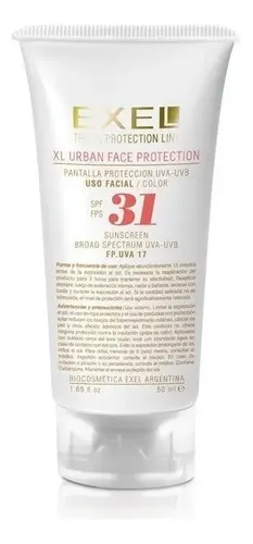 Protector Solar Facial Exel Uva- Uvb Fps 31 Con Color 50ml