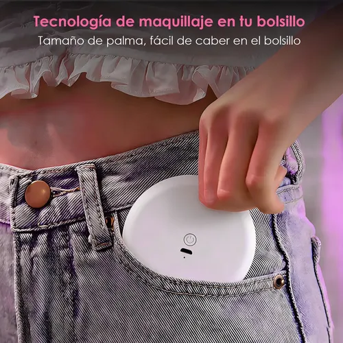 Espejo De Maquillaje Portátil Hifiluz Con Luz Led Y Aumento