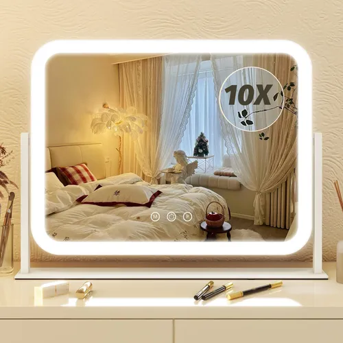 Espejo De Maquillaje Fennio 43x33cm Con Luz Led Blanco