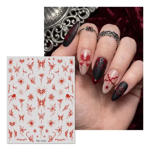 Prima Stickers For Uñas Góticos Y2k Araña Murciélago 3pcs
