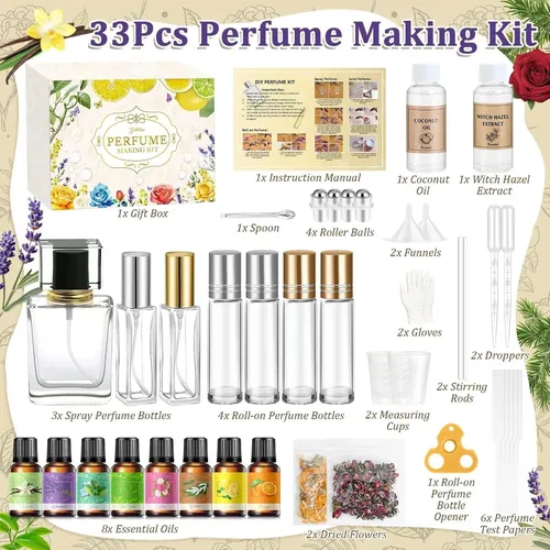 Kit Diy Perfume Mujer Gdblsm Con Aceites Esenciales Y