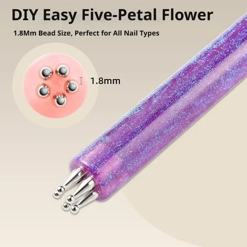 5 Petal Flower Nail Dotting Pen, Dotting Tool For Nail Art,