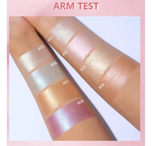 Paleta De Iluminador Facial Maepeor 8 Colores Brillo Oro