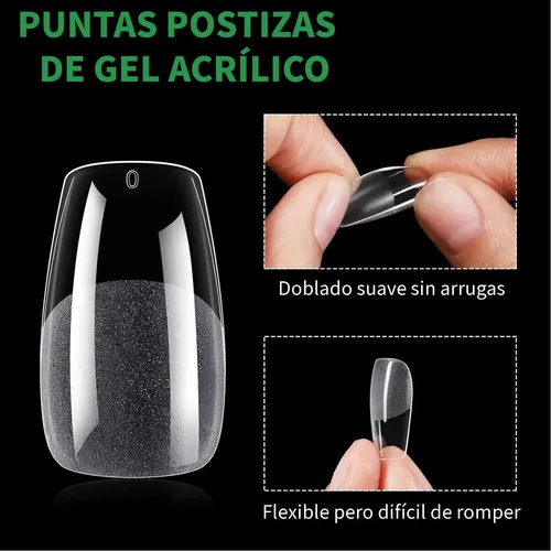 Tips Soft Gel Full Cover Extra Largos 600 Unidades