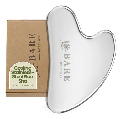 Herramienta Facial Gua Sha De Acero Massager Bare Botanics