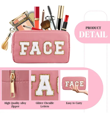 Bolsas De Maquillaje Kajaia Preppy Chenille Letter Bag, 4 Un