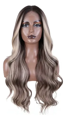 Peluca Hisan Humanizada Rubia Reflejos Bellísima Lace Front