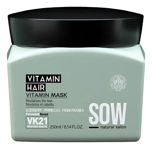 Sow Vitamin Hair Mascara Cabello Seco Dañado X250ml