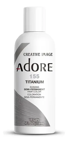Tinte De Pelo Semipermanente Adore 155 Titanium, 4 Onzas Líq