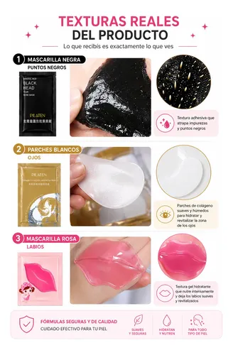 Skincare Pilaten Mascarilla Labial Ojeras Puntos Negros