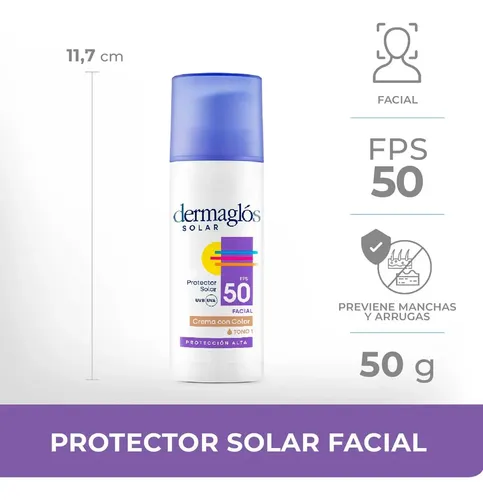 Protector Solar Facial Dermaglós Fps 50 Tono 1 50 G
