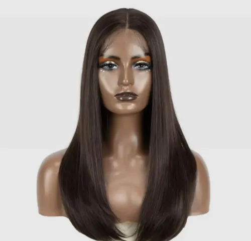 Peluca Hisan Castaña Lace Front Humanizada Iluminada