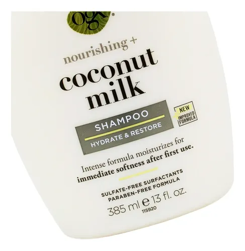 Ogx Coconut Milk Shampoo Coco Nutritivo Cabello Seco X 385ml