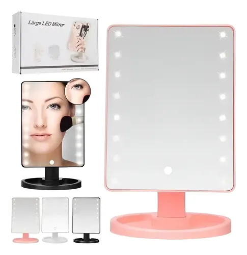 Espejo Para Maquillaje Giratorio Luces Led Touch Screen