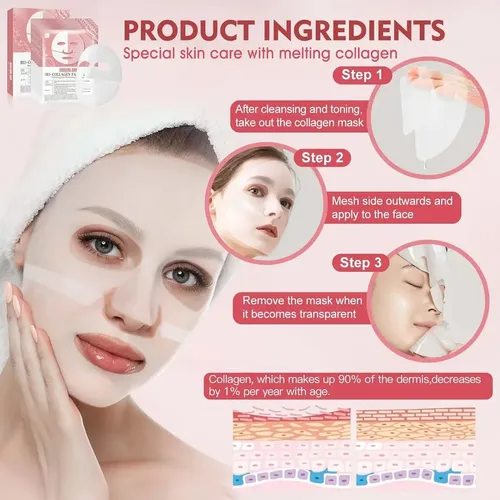 Pack 4 Mascarilla Facial Absorbible Biocolágeno Viral Tiktok