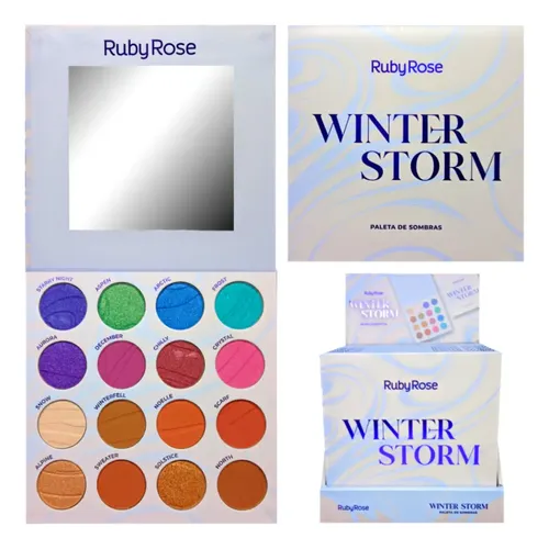 Paleta 16 Sombras Mixtas Ojos Winter Storm Ruby Rose Hb-f540 Color