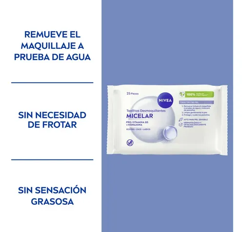 NIVEA Toallitas Desmaquillantes 3 en 1 25 unds