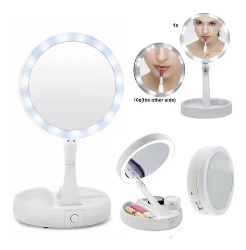 Espejo Luz Led Con Aumento Redondo Ideal Para Regalar!