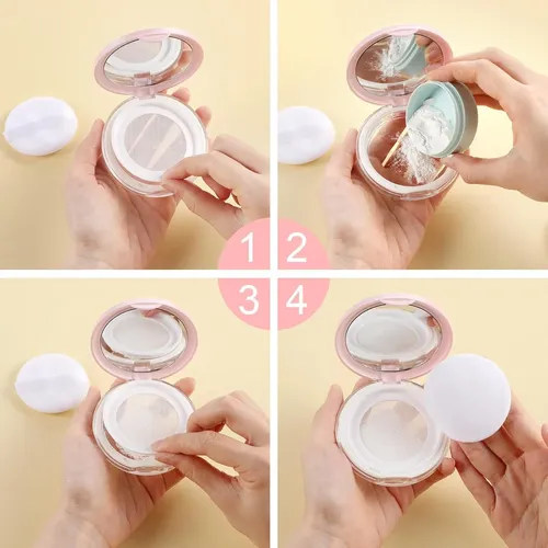 Conjuno De Estuches Vacíos Para Polvo 0.17 Oz Con Espejo