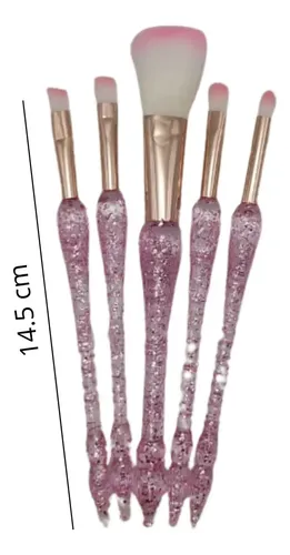 Set Brochas Pinceles Mango Glitter Shimmer X 5 Un
