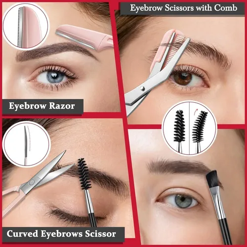 Kit De Cejas 8 En 1 Tsmaddts Con Pinzas Y Afeitadora