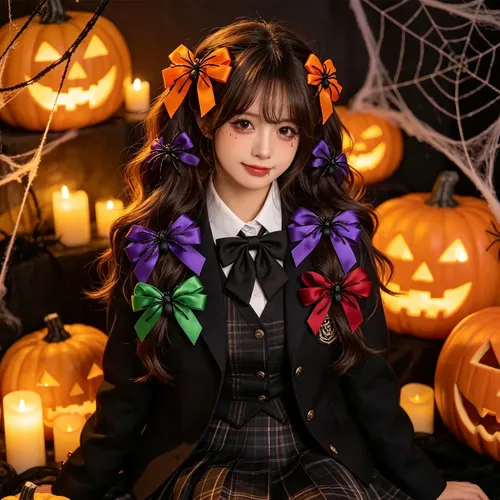4 Clip Telaraña Halloween Flequillo Niña Cosplay Accesorio