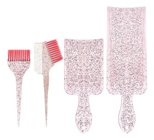 Pincel Rosa Para Teñir El Cabello Con Forma De Peine Con Res