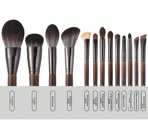 Set Profesional De Brochas De Maquillaje Para Pelo De Animal 13pcs/set