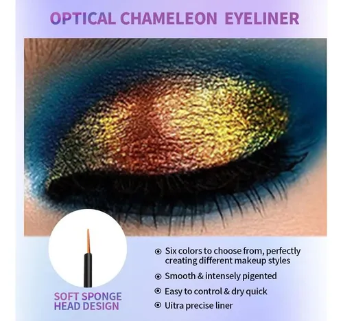 Maquillaje Delineador Sombra Naranja A Dorado Impermeable