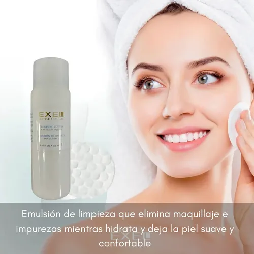 Emulsion Limpieza Facial Exel Vit E Parpados Labios 250ml
