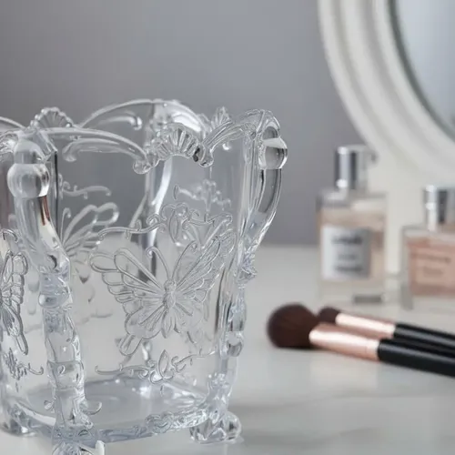 Organizador De Maquillaje Porta Algodón Y Pinceles Genérico