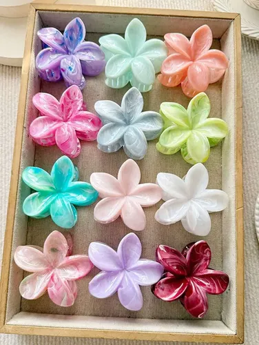Pinzas Para El Pelo Frangipani Para Mujer, 8 Cm