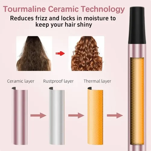 Rizador De Cabello Tres En Uno Con Barriles Intercambiables