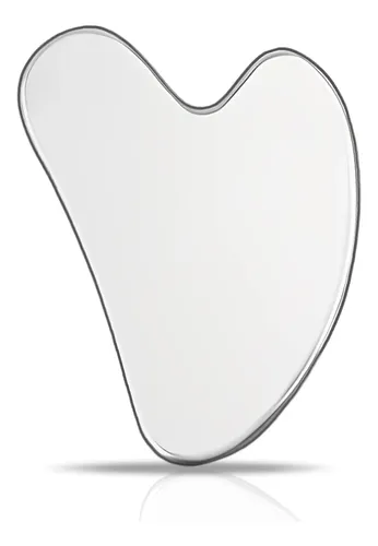 Herramienta Gua Sha Metal Plata Para Rostro Y Cuerpo