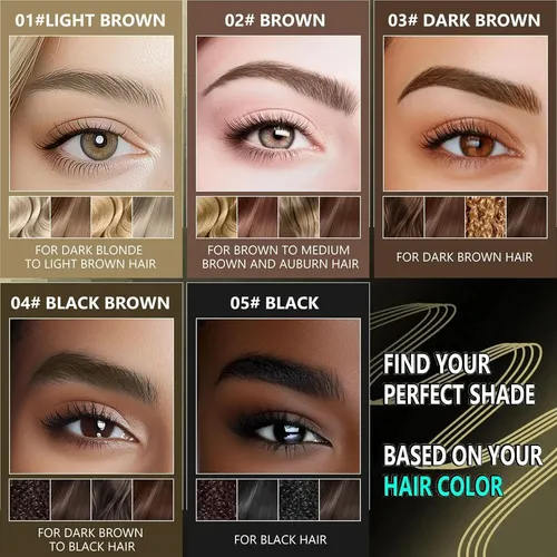 Lápiz Y Gel De Cejas 2 En 1 Yulinlon Marrón Oscuro