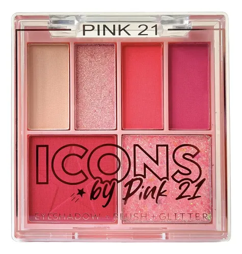 Paleta De Sombras Rubor Y Glitter Pink21