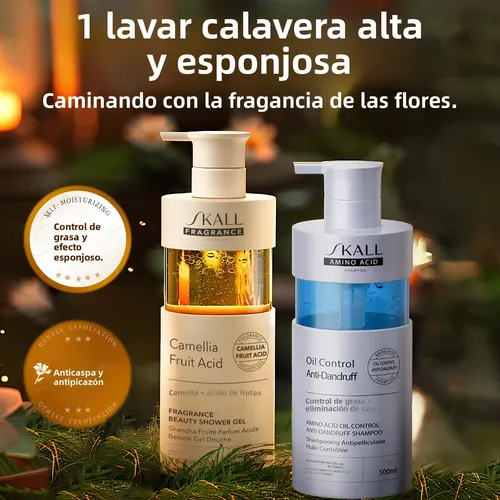 Set Shampoo Anticaspa Y Jabón Líquido Corporal Antiacné