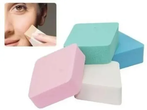 Set Yizhilian 4 Esponjas Látex Rombo Maquillaje Líquido/Polvo