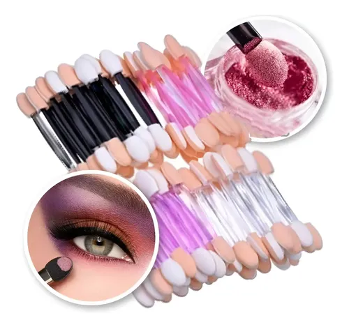 Aplicadores De Sombras Para Ojos Doble Punta Polvo Para Uñas