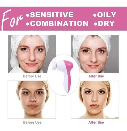 Cepillo Limpiador Facial Masajeador Exfoliante 5 En 1