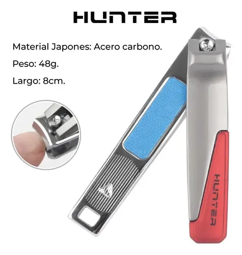 Alicate Corta Uñas Con Lima De Carbono 8cm Hunter Omd3001