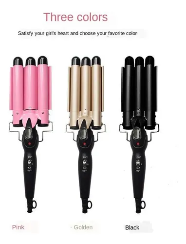 Rizador De Pelo Eléctrico De Onda Grande 3 Barril 2 Rosado