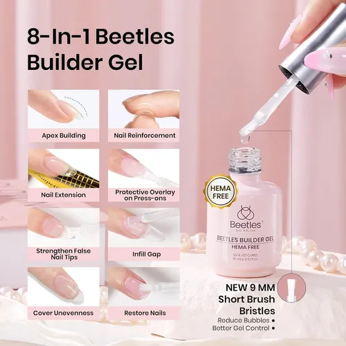 Beetles Kit De Gel Builder 15 Ml Hema-free Para Uñas, 2
