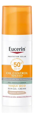 Eucerin Sun Gel Crema Toque Seco Tono Medio Spf50+ De 50ml