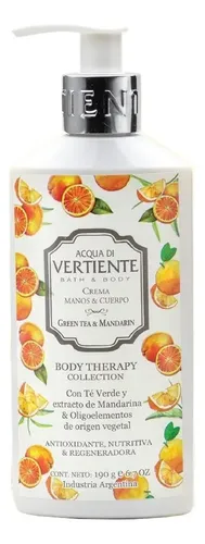 Vertiente Crema De Manos Cuerpo Body Theray 190 Ml / Todas Fragancia Green Te & Mandarin Tipo de envase Pote
